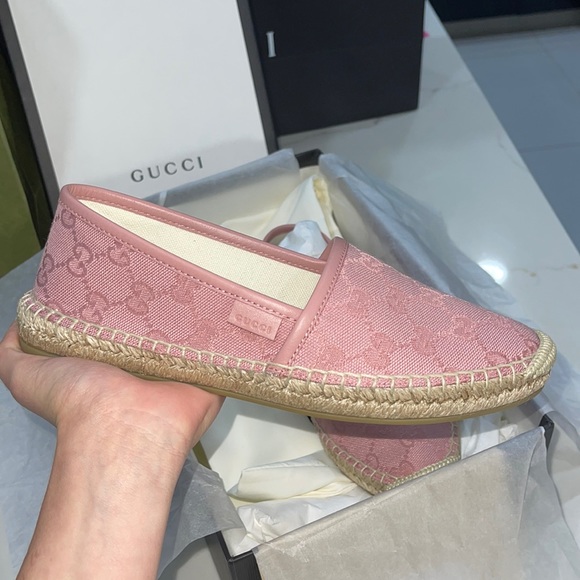Gucci GG Soft Pink Formentera Espadrilles Size 35.5 - Picture 2 of 5